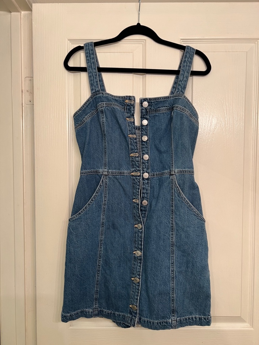Levi's Blue Denim Button-Front Mini Dress